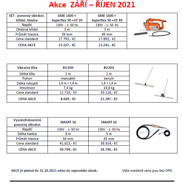 Akce ZÁŘÍ - ŘÍJEN 2021